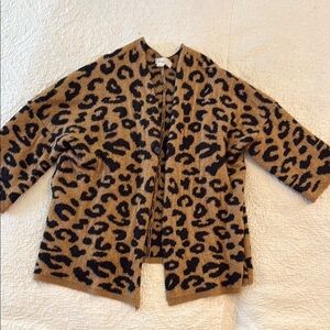 Anthropologie Leopard Print Cardigan - Brown and Black
